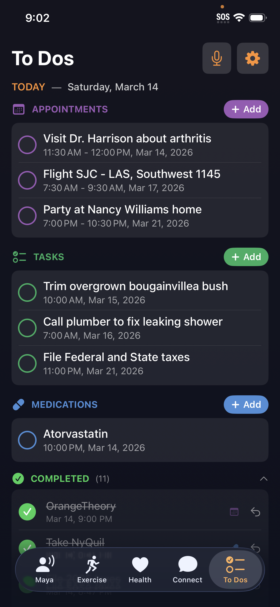 Maya to-do management